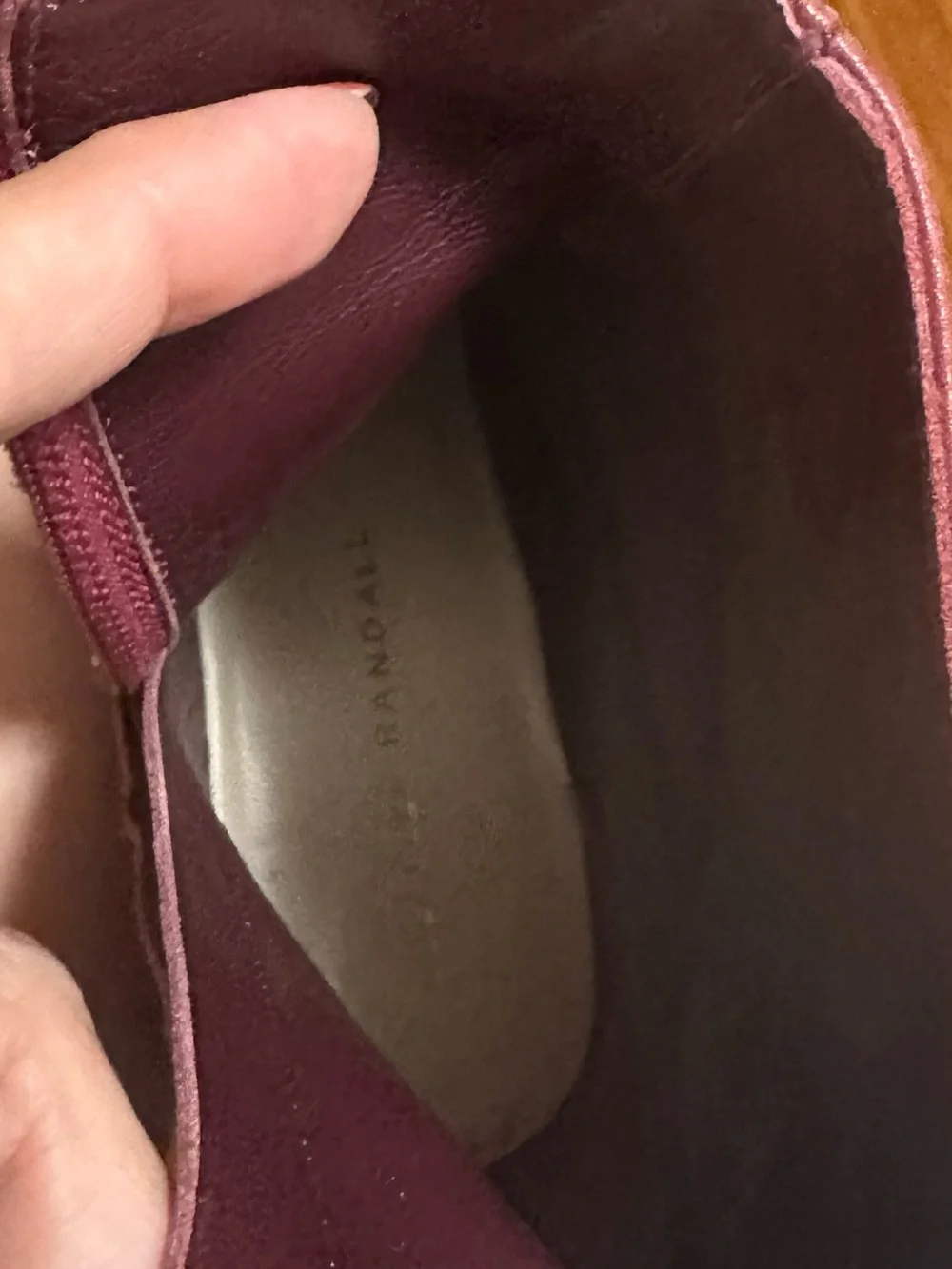 Loeffler Randall Burgundy Leather Ankle Booties with Block Heel
